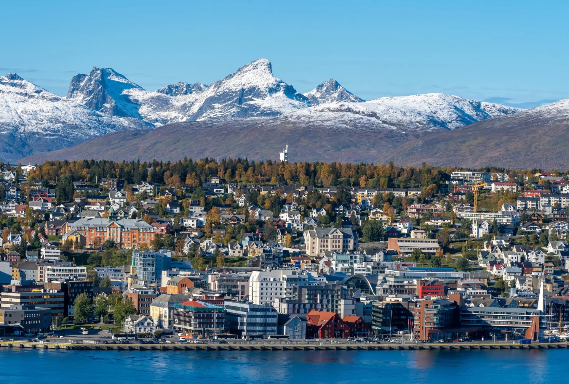 Tromso . Norway. 25-09-2019 View over Tromsø from mount Storsteinen