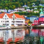 Die Landschaft von Bergen, Norwegen